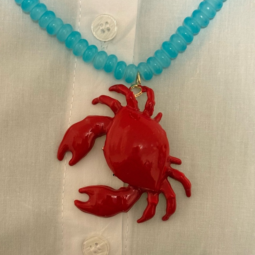 Red Crab Necklace and Lobster Earrings Set NEW - Picture 3 of 4